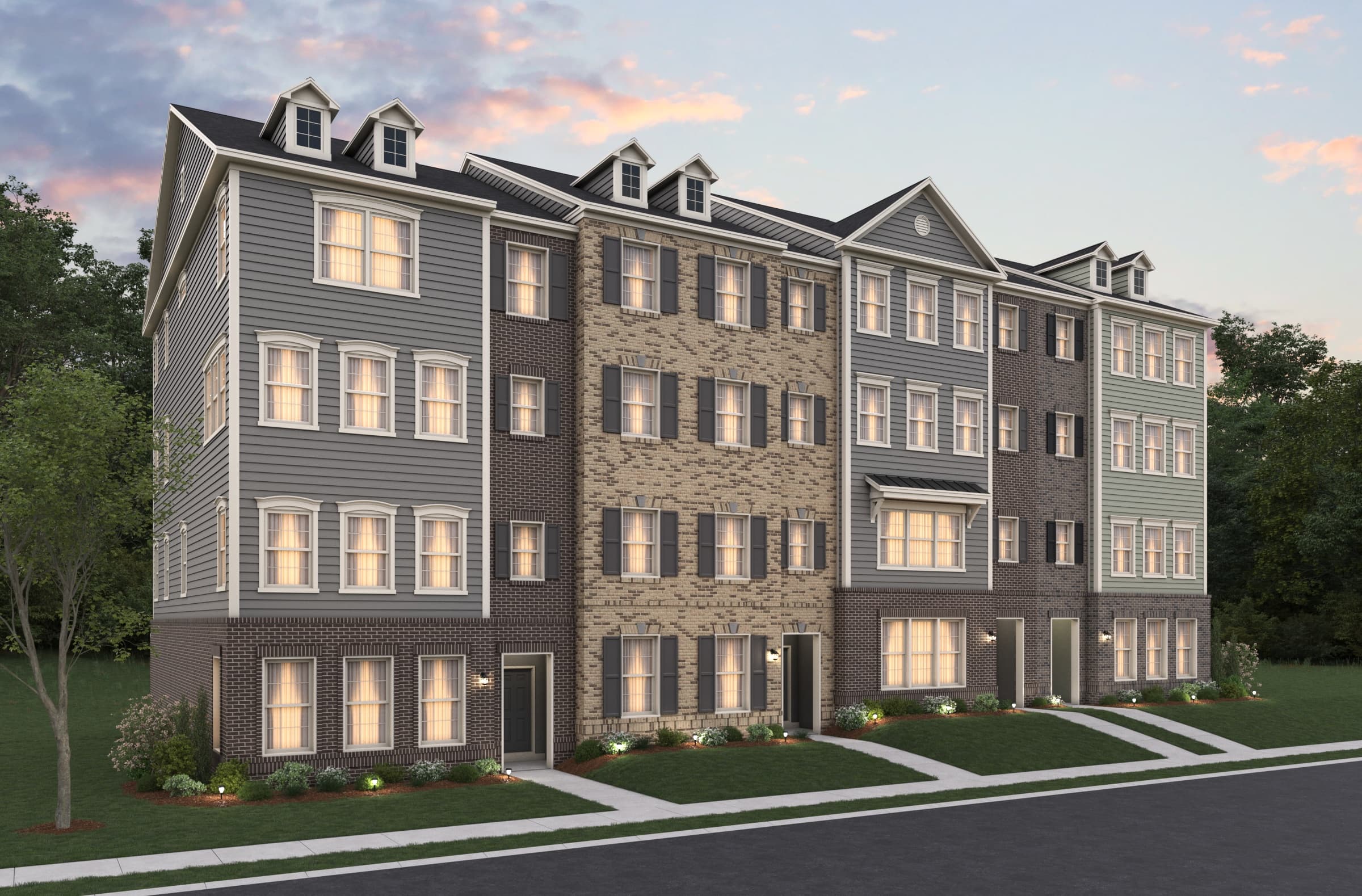 2-story, 1-car garage condo exterior