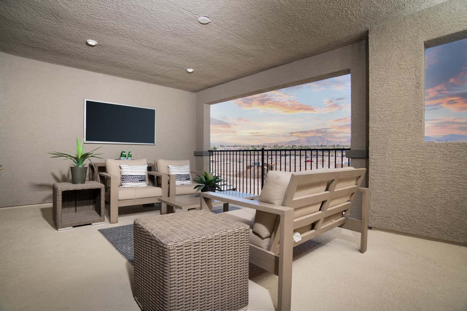 covered patio with outdoor furniture