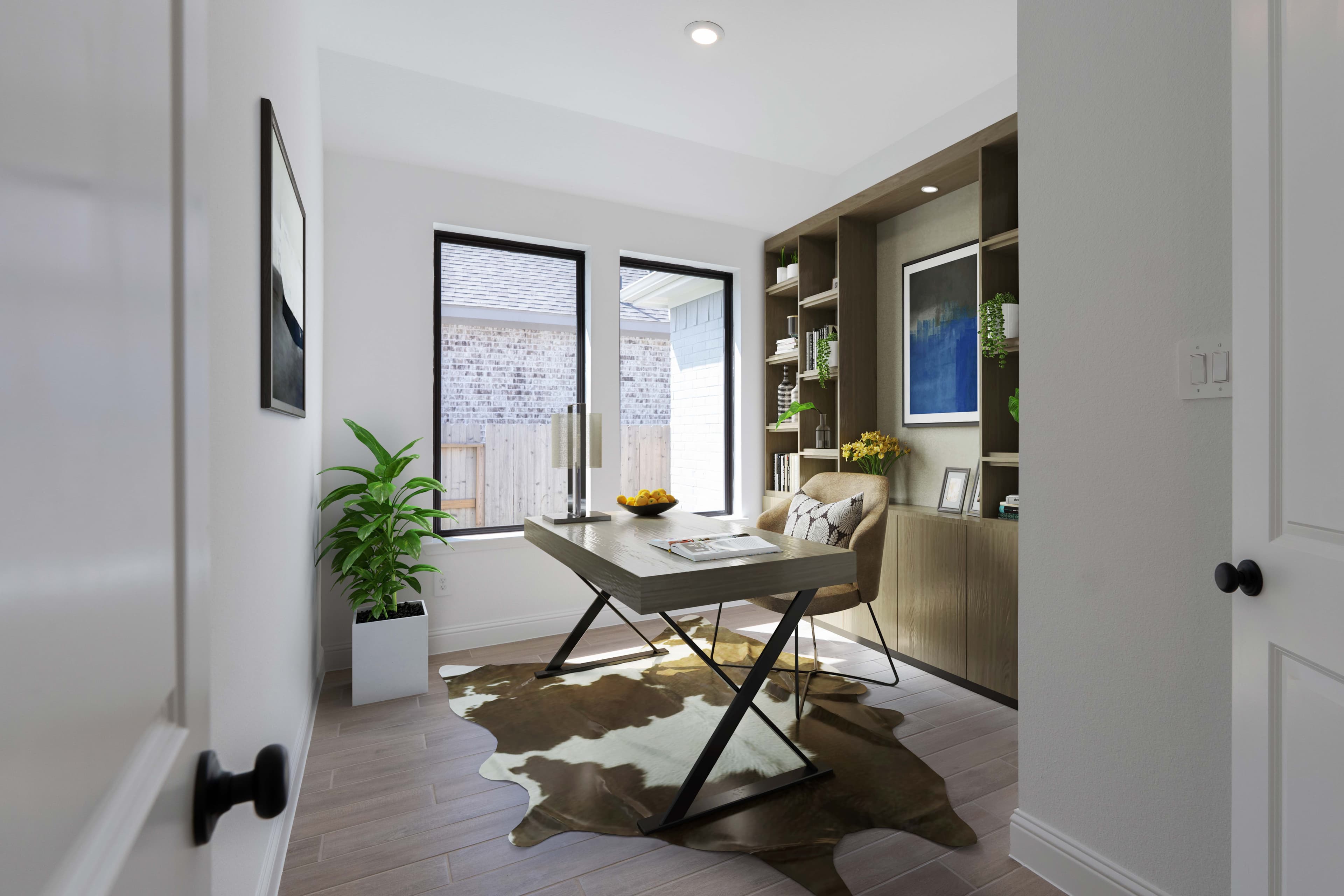 study with french doors 