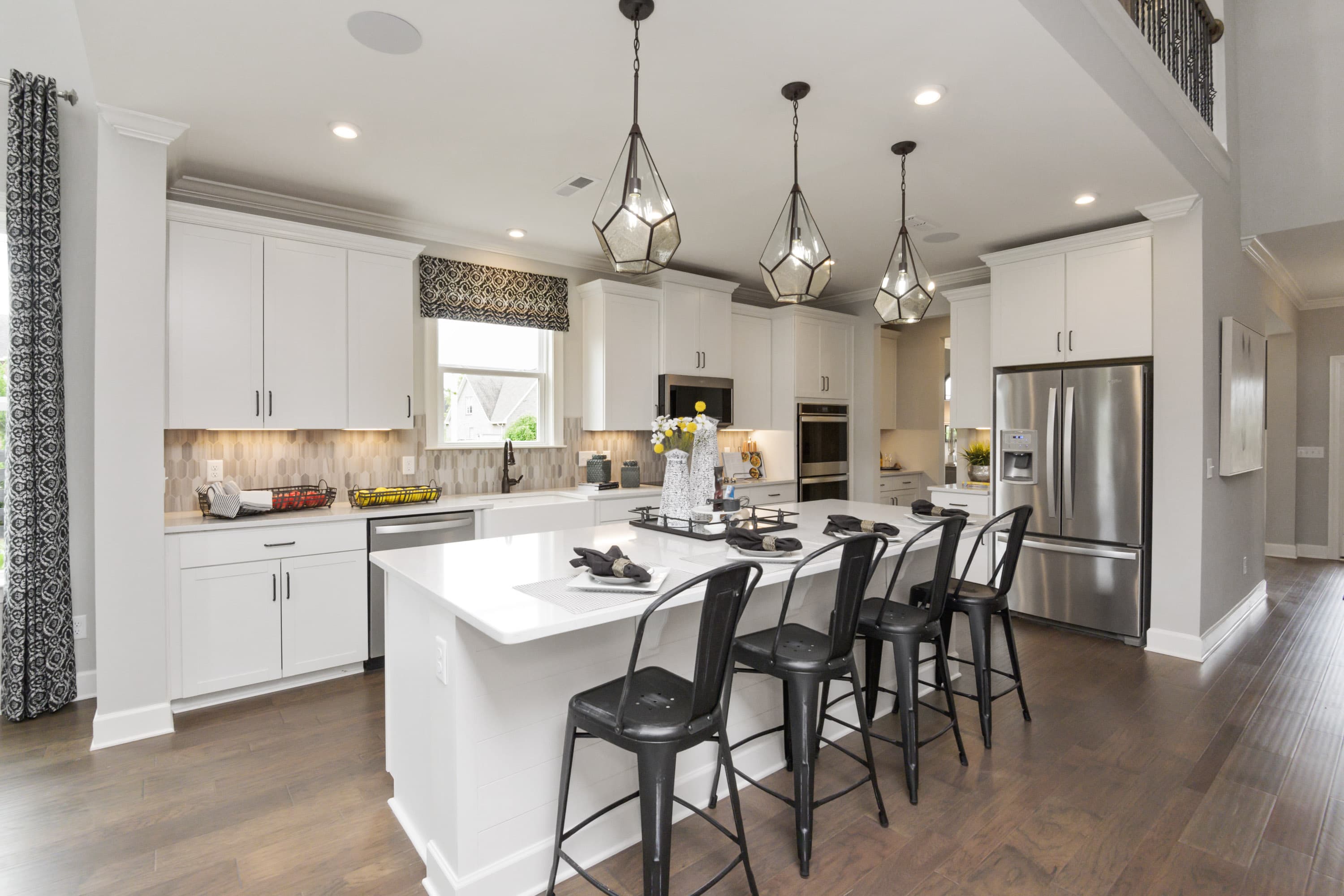 kitchen with white cabinets and white countertops