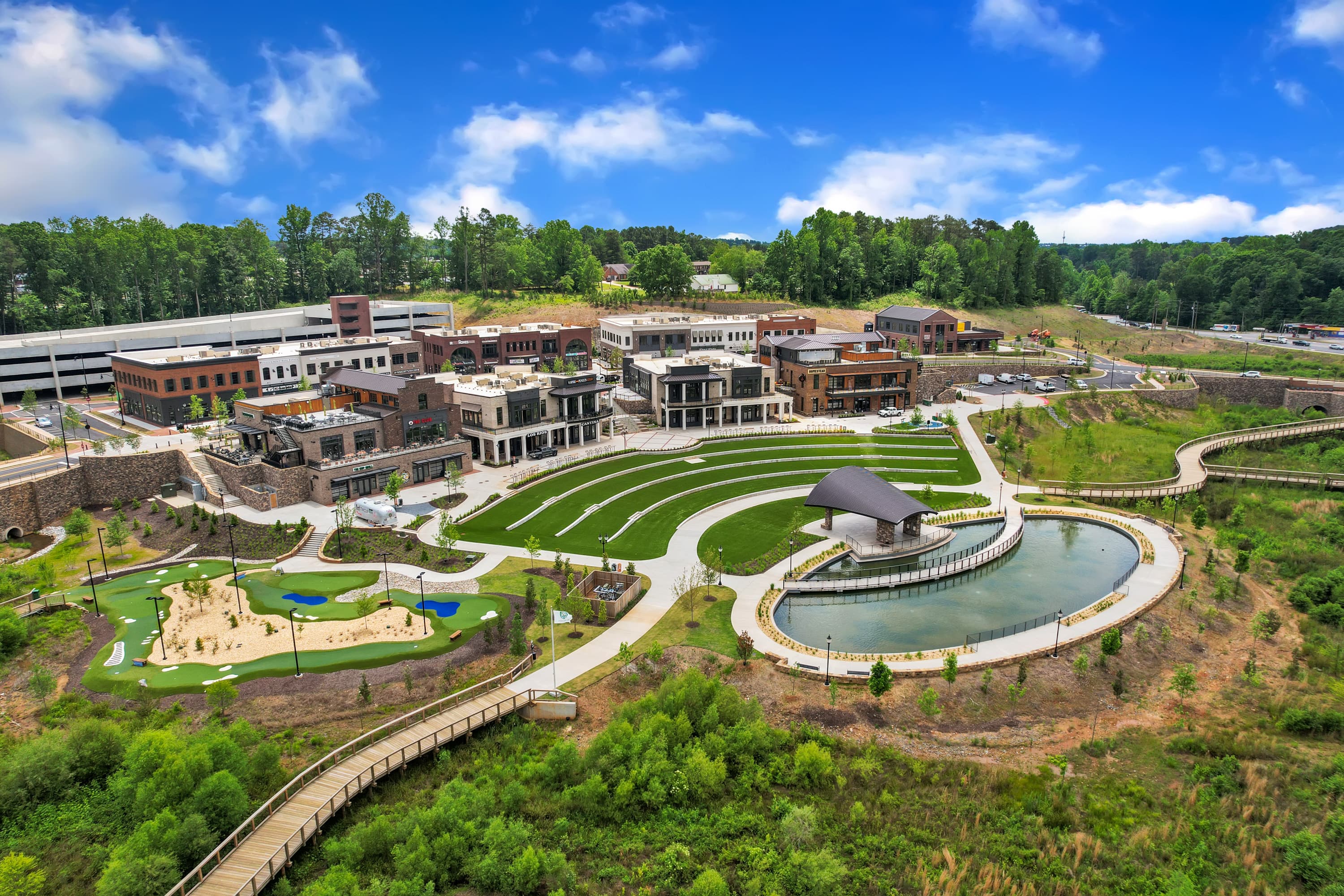 aerial view of cumming city center 