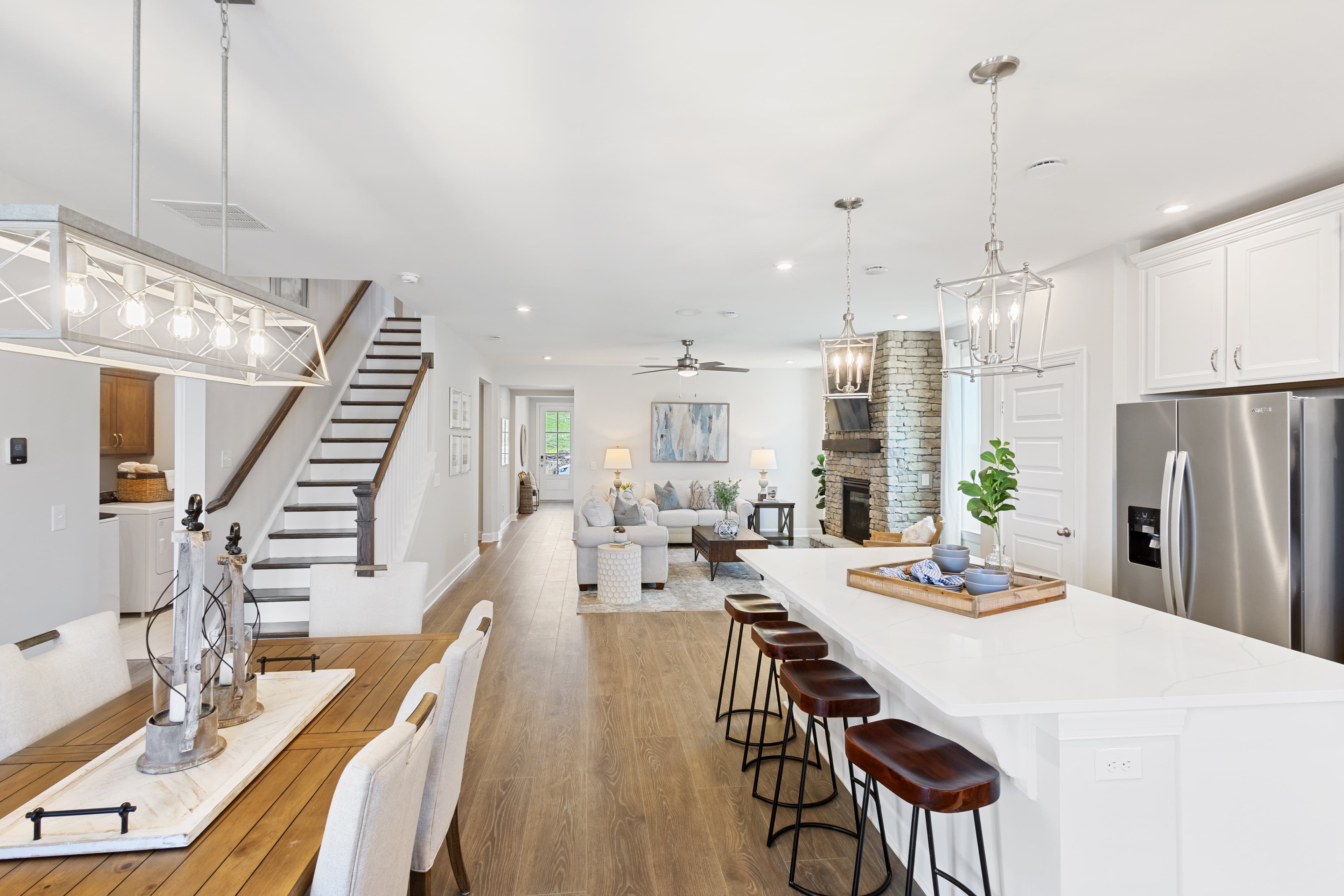 dining room overlooking the kitchen